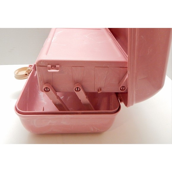 Caboodles On The Go Girl Pink Makeup Classic Carrying Case Box Marbleized Pink - Picture 8 of 14